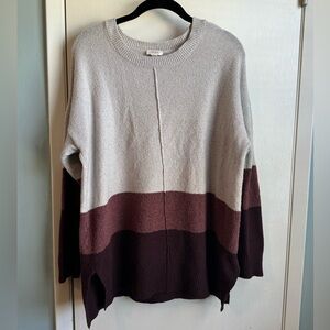 Ana Women’s long sleeve colorblock Oversized Lounge Sweater Size Large